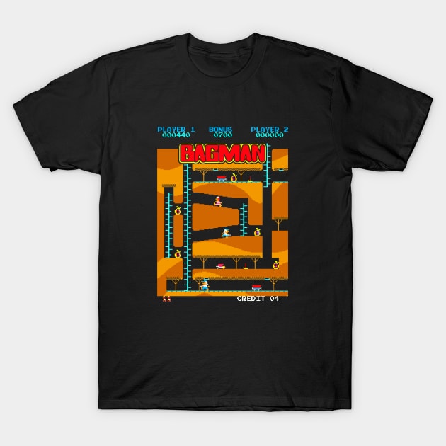 Mod.3 Arcade Bagman Video Game T-Shirt by parashop